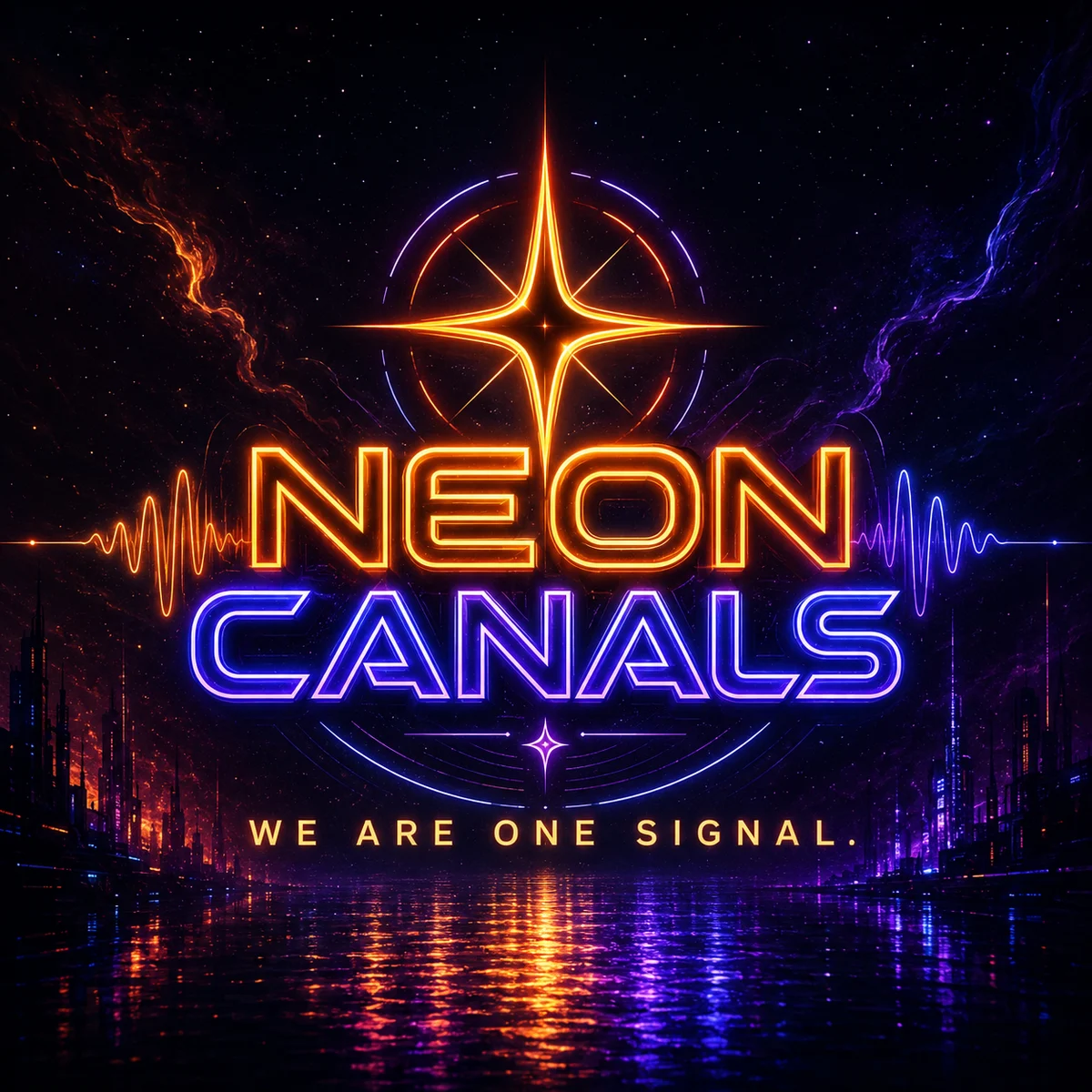 Neon Canals cosmic reflections